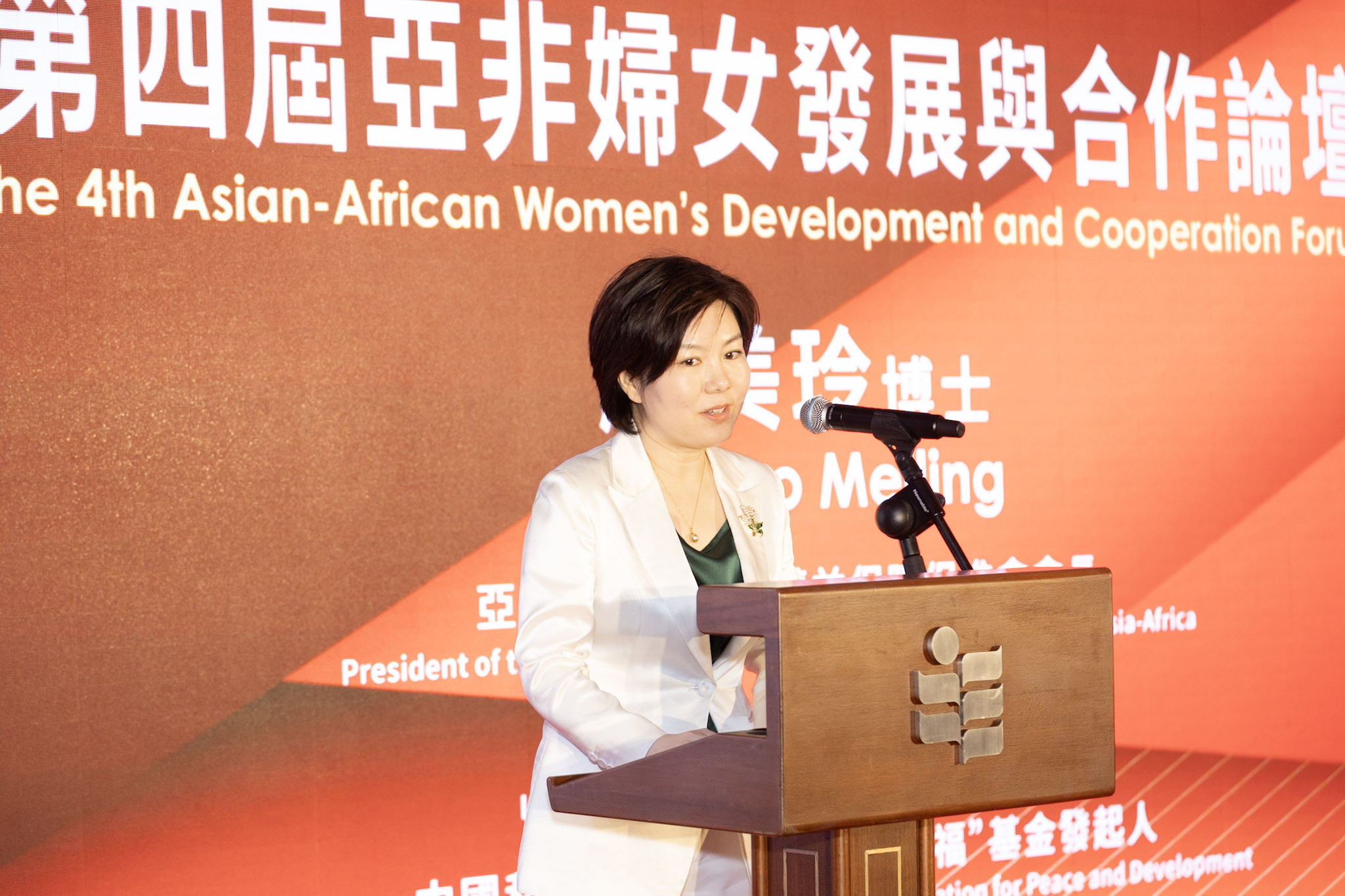 亚非妇女发展与权益保障促进会会长赵美玲博士致欢迎辞